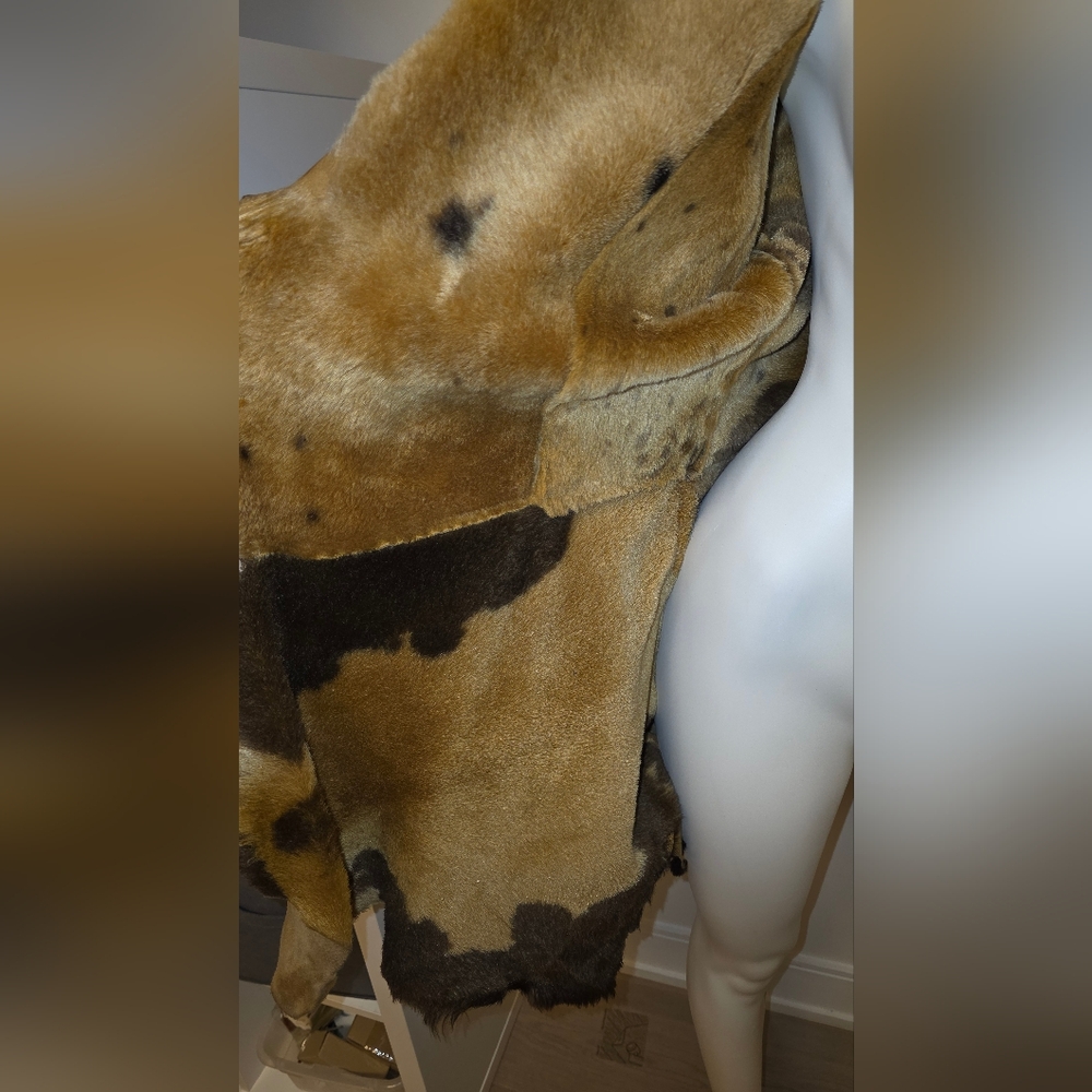 Rare Unique Designer Sheepskin Coat Raw Edges With Bag - Picture 12 of 16